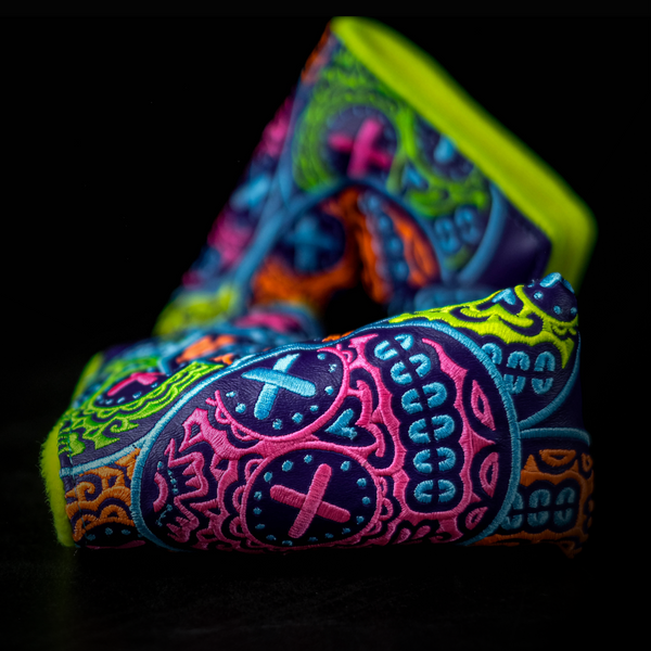 Neon Stacked Sugar Skull Blade Cover