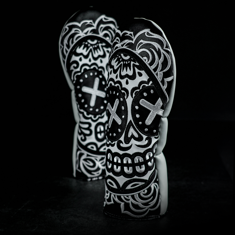 B/W Big Sugar Skull Driver Cover