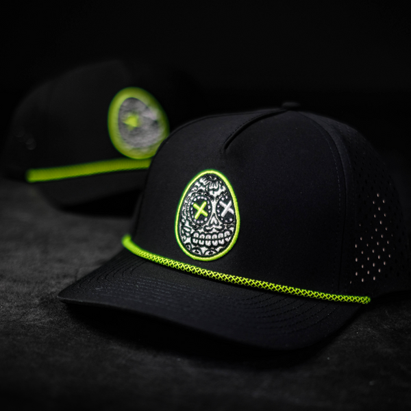 Black & Neon Sugar Skull Rope Hat