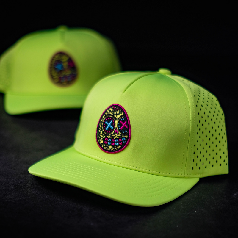 Tri-Neon Sugar Skull Hat