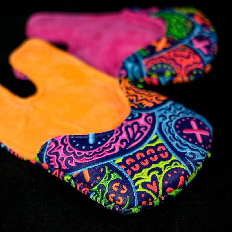 Neon Stacked Sugar Skull Center Shaft Only Mallet Cover