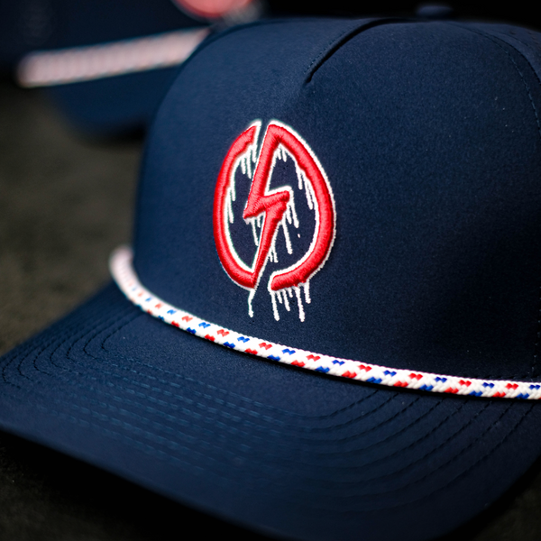 Navy Electric Egg Drip Rope Hat