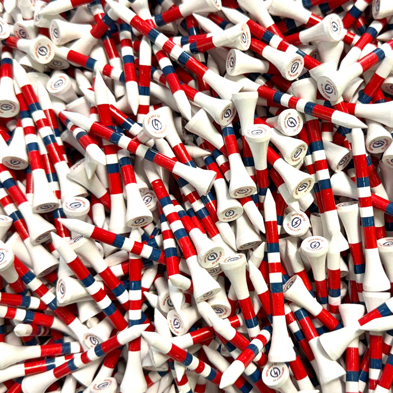 Red White & Blue Hatch Golf Tees
