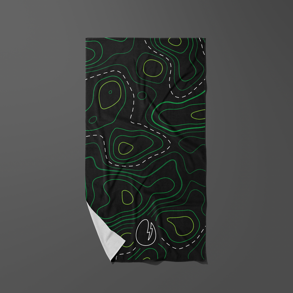 Contours Black & Green Players Towel