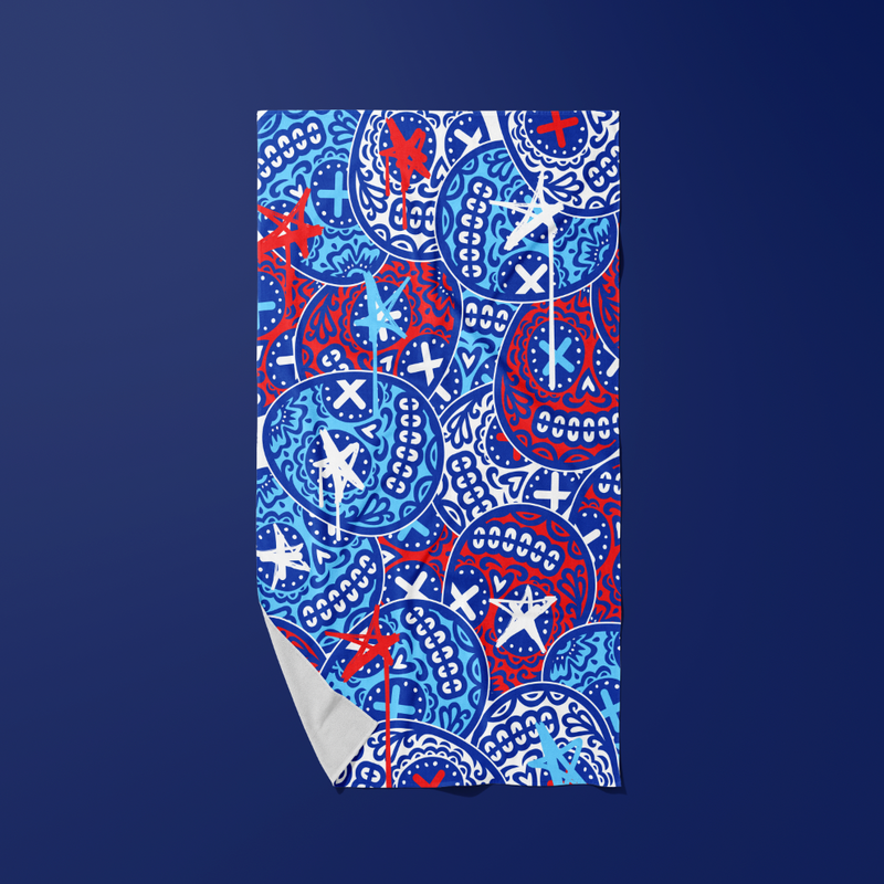 RWB Defaced Starry Eyed Sugar Skull Towel