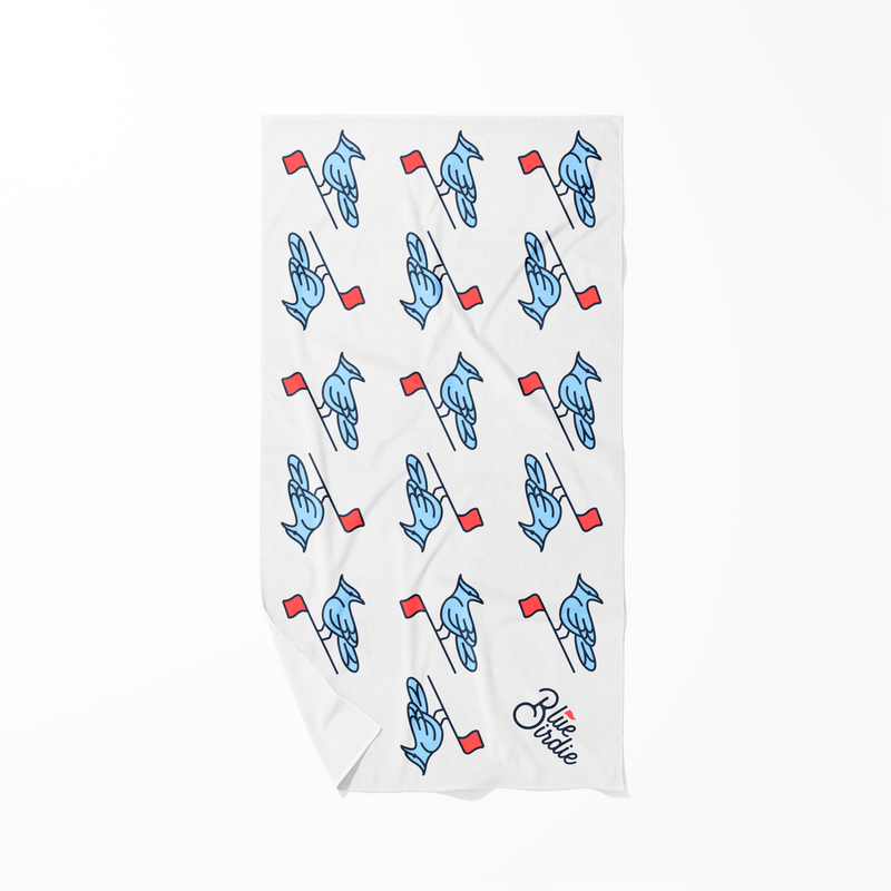 Blue Birdie Golf Players Towel