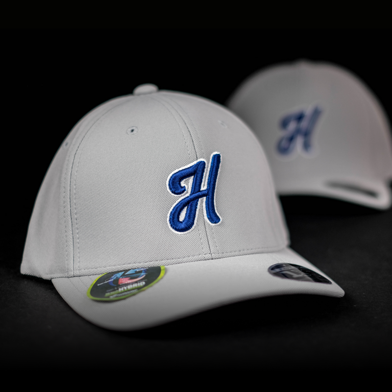 Light Gray / Navy Hatch Script "H" Flexfit 110 Hat